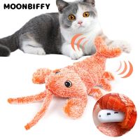 Pet Electric Jumping Cat Toy Shrimp Moving Simulation Lobster Electronic Plush Toys for Pet Dog Cat Children Stuffed Animal Toy