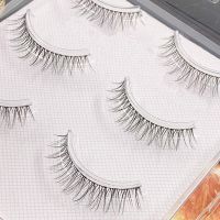 4D Cotton Thread Natural False Eyelashes Handmade Soft Transparent Stem Eyelashes Daily Nude Makeup Simulation Realistic Lashes