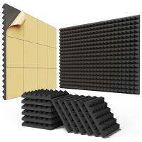 24PCS Soundproof Wall Panels Acoustic Foam Panels 2x12x12In,Fast Expand Acoustic Panels, Pyramid Design Soundproof Wall Panels