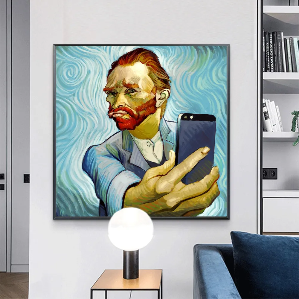 Van Gogh Selfie By phone Funny Canvas Canvas printing Abstract Wall Art  Canvas printings And Prints Portrait Of Van Gogh Pictures Home Decor 1PCS  Inner Framed or No Frame | Lazada
