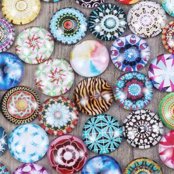100ชิ้นแก้วโมเสกคละสีกระเบื้องโมเสคกลม-cabochons-สติกเกอร์ลูกปัดงานฝีมือ-diy-อุปกรณ์แก้วโมเสคสำหรับสมุดภาพ