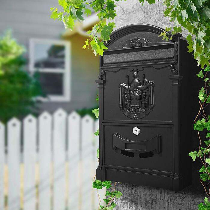 Letter Mailbox Post Box with Waterproof and Lockable Box with European