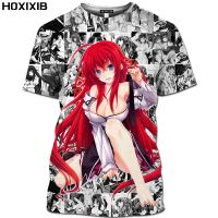 3D พิมพ์อะนิเมะเสื้อยืดโรงเรียนมัธยม DxD สาวเซ็กซี่ Hentai ชายเสื้อยืดผู้หญิงเสื้อยืดฮาราจูกุ Manga Camping ฤดูร้อนแขนสั้น XS-5XL