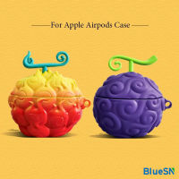 BLUESN เคสหูฟังผลไม่ปีศาจ3มิติสำหรับ Apple Airpods 1 2 Pro กล่องชาร์จหูฟังบลูทูธที่ครอบป้องกันซิลิโคนสำหรับ Airpods 3