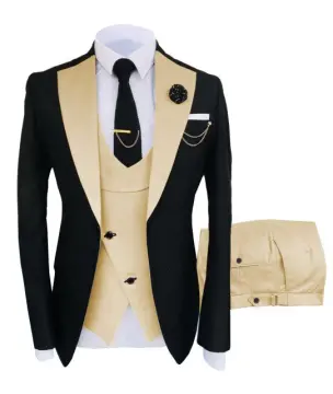 ADO Large size S-6XL Local delivery Cotton Ready 3 Piece Set Men Business Suit  Formal Suits Wedding Suits Black, gray, blue, apricot. Khaki color