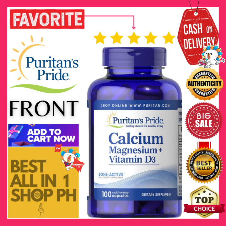 Puritan's Pride Calcium Magnesium + Vitamin D3, 100 Rapid Release