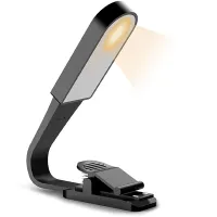 Book Light, USB Rechargeable Reading Light with Contact Sensor, Flexible Clip on Book Light for Reading in Bed