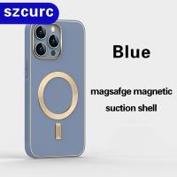 2022 New Magnetic suction magsafe High end luxury For iPhone 14 Pro Max Phone case 14Plus ultra thin Plain leather dermis cover