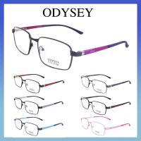 Odysey แว่นตา รุ่น 6072 กรอบเต็ม Rectangle ทรงสี่เหลี่ยมผืนผ้า ขาสปริง วัสดุ สแตนเลส สตีล (สำหรับตัดเลนส์) กรอบแว่นตา สวมใส่สบาย น้ำหนักเบา ไม่ตกเทรนด์ มีความแข็งแรงทนทาน Full frame Eyeglass Spring leg Stainless Steel material Eyewear Top Glasses