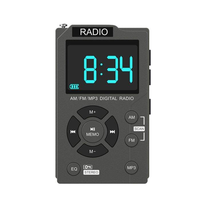 portable-mini-radio-gray-plastic-pocket-am-fm-digital-radio-receiver-tf-card-mp3-music-player