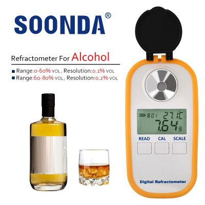 ✵◊۩ 2-in-1 Autorefractometer 0 80 VOL Alcoholmeter For Alcohol Concentration Refractometer Hydrometer For Wine Making Spirits Tester