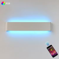 {ItalyNest shop}หลอดไฟติดผนัง LED,โคมไฟติดผนังแอปรีโมทคอนโทรลบลูทูธหรี่แสงได้ RGB สำหรับตกแต่งบรรยากาศอบอุ่น/เย็นสีขาวสำหรับไฟในร่ม