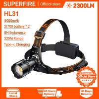 SUPERFIRE HL31แสงที่แข็งแกร่ง36วัตต์แบตเตอรี่แบบชาร์จไฟไฟหน้า Super Bright H Eadwear LED สำหรับตั้งแคมป์และตกปลา