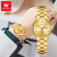 OLEVS 5563 Waterproof Quartz Watches For Women Stainless Steel Band Fashion Women Wristwatches Luminous Calendar Week Display