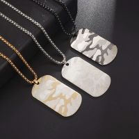 Personalized Camouflage Military Uniform Pendant Necklace Hip-Hop Dog Tag Chain Jewelry Men and Women Stainless Steel Jewelry Fashion Chain Necklaces