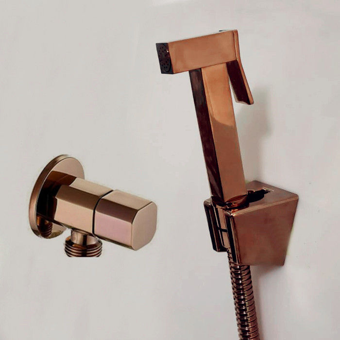 Rose Gold brass Bidet Sprayer hand held toilet bidet spray shattaf set copper bathroom toilet shower head jet set RG090