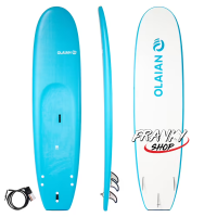 กระดานโต้คลื่นโฟม ขนาด 8 ฟุต 2 นิ้วมาพร้อมสายโยงและครีบ 3 อัน Foam surfboard