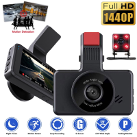 1440P รถ Dash Cam กล้องบันทึกด้านหน้าและด้านหลังพร้อม WiFi DVR Recorder การบันทึกแบบวนซ้ำ Night Vison G-Sensor การตรวจสอบที่จอดรถ