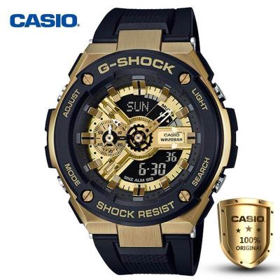 CASIO G-Shock นาฬิกาผู้ชาย GOLD SERIES (59.1mm, ตัวเรือนสีเหลือง, สายสีดำ) รุ่น GST-400G-1A9DR