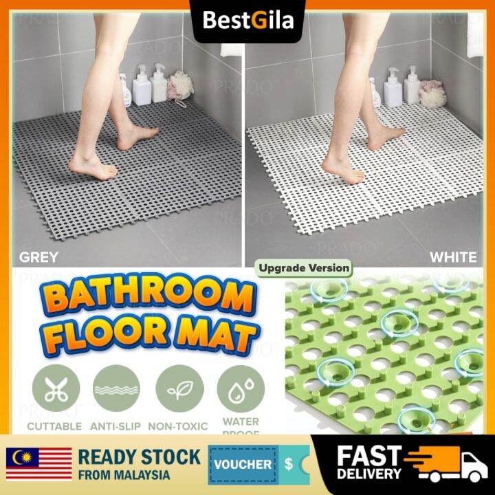 1pc Bathroom Anti-slip Mat, Interlocking And Cuttable Floor Pad