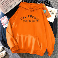 2023 NEWCalifornia West Coast Letter Hoodies กระเป๋าหญิงฤดูใบไม้ร่วงเสื้อผ้าอินเทรนด์ขนแกะ Streetwear หลวมสบาย Hoodies สำหรับ Woman