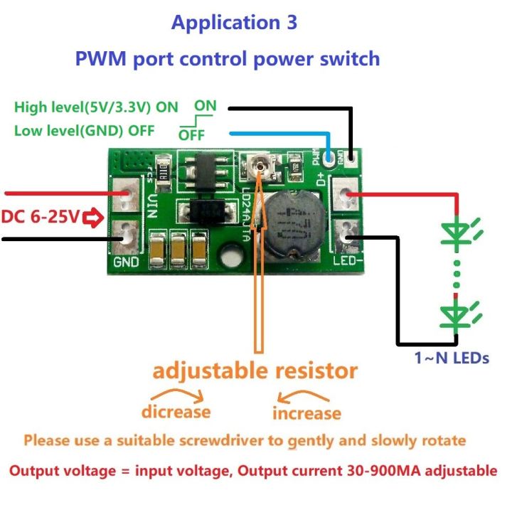 bestseller-dc-6-24โวลต์30-900ma-ปรับ-led-ไดร์เวอร์-pwm-ควบคุม-dc-dc-ขั้นตอนลงแปลงปัจจุบันคงที่