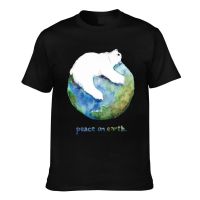 New Design Peace On Earth Polar Bear Hug Novelty Graphics Printed Tshirts