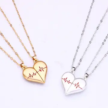 Romantic 2pcs/set Lock Key Necklace Paired Lovers Necklace Cute