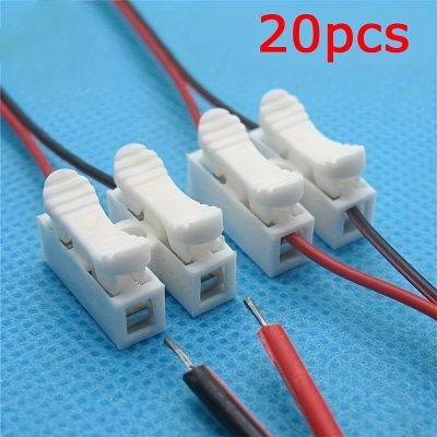 ○☂ 20pcs No Solding Welding Quick 2P Cable Wire Connector No Screw Terminal Block Spring Clamp