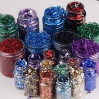 3 Bottles Gold Silver Irregular Aluminum Foil Paper Epoxy Resin Jewelry Making Supplies Mold Nail Art Glitter Decoration Tools