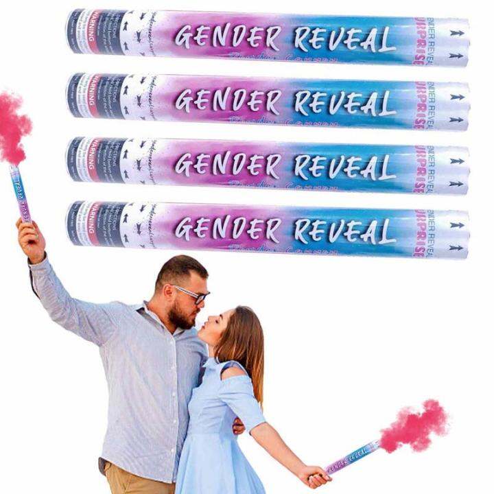 Gender Reveal Confetti Cannon Colorful Smoke Powder And Confetti Sticks