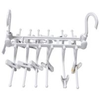 Multi-Function Magic Drying Pants Holder Rack Clothing Wardrobe Store Folding Double Hook Windproof Clothes Hanger