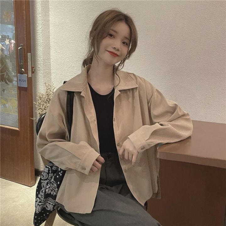 summer-korean-version-2022-fashionable-versatile-solid-color-loose-polo-collar-single-breasted-long-sleeved-shirt-top-womens-t