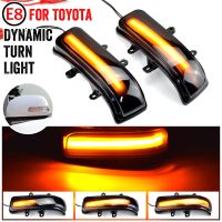 2PCS LED แบบไดนามิกไฟเลี้ยวกระจกมองหลังด้านข้างสำหรับ Toyota RAV4 Highlander 4Runner Sienna Alphard Vellfire Estima Noah Voxy