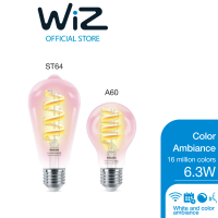 [ของเข้า 8 ต.ค.]Philips WiZ หลอด LED Filament อัจฉริยะ 16 ล้านสี 6.3 W ขั้ว E27 ดีไซน์คลาสสิคโชว์เกลียวไส้