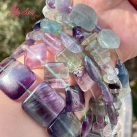 Natural Fluorite Multicolor Loose Stone Beads For DIY Necklace Bracelat Earring Jewelry Making strand 15" Free Shipping Wires  Leads Adapters