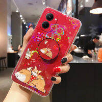 สำหรับ Realme 10 4G เคสนิ่มใส่โทรศัพท์น่ารัก TPU การ์ตูนหมีที่มีสีสันฝาครอบ Cherry Blossoms