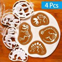 ELEGANT 4pcs Dinosaur Cookie Cutters Mold Dinosaur Biscuit Embossing Mould Sugarcraft Dessert Baking Mold Cake Kitchen Accessories Tool