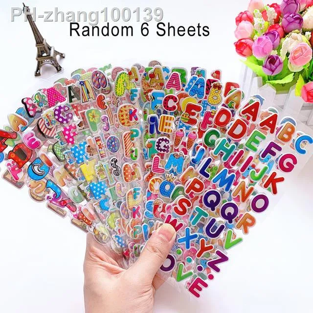 6-sheets-kids-stickers-3d-puffy-bulk-cartoon-english-alphabet-letters-number-stickers-educational-toys-for-girl-boy-gyh