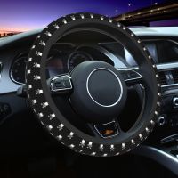 Crossbones Westies Puppy Steering Wheel Cover West Highland White Terrier Dog Steering Wheel Protector Universal Car Accessories