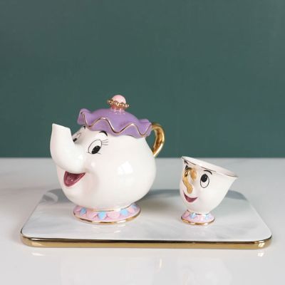 【High-end cups】ใหม่การ์ตูนความงามและสัตว์กาน้ำชาแก้วนาง Potts ชิปหม้อชาถ้วยหนึ่งชุดน่ารักของขวัญที่ดีโพสต์อย่างรวดเร็วจัดส่งฟรี