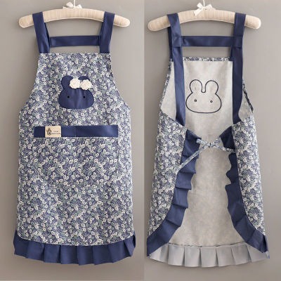 Cartoon Kitchen Cooking Apron Thicken Women Cotton Bib With Pockets Printing Japanese Style Apron Dress Ladies House Supplies