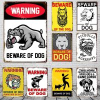 【hot】◕☸❈  Warning Dog Metal Tin Signs Poster Beware of Plates Wall Stickers for Garden Door Decoration