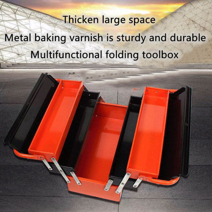 Three layer heavy steel tool box Large metal maximum storage tin tool box Professional multi