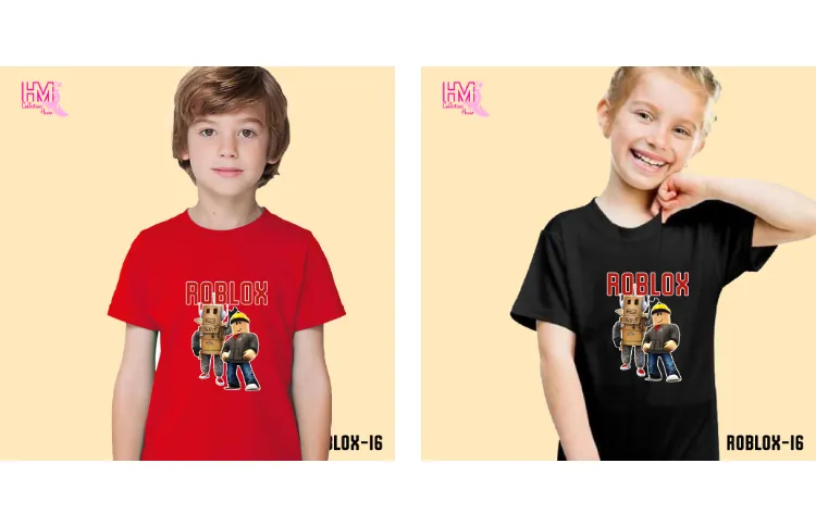 Roblox Kids tee/Girl Boy Clothing/Glitter kids T-shirt/Black/Grey/Fashion/Budak  baju/Unisex/Gamer Tee/Roblox T-shirt for kids(Ready Stock)