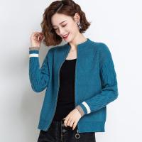 Sweaters Womens Plus Size Knit 2021 Fashion Knitted Zipper Splicing Stand Collar Cardigan Jumper Jerseys Skinny Sweater Woman
