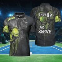 2023 new arrive- Scary skull graphic tennis shirt for tennis polo shirt, tennis lover 3D