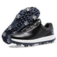 Mens and womens professional golf shoes black and white waterproof golf spikes sneakers mens plus size 40-47