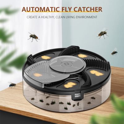 ✽ Automatic Rotation Flies Traps Electric Flycatcher Killing Machine USB Charing Household Kitchens Restaurants Bait Upgraded Trap
