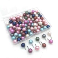 100pcs 10mm Cork Board Office Decoration Fixed Pin Cute Wrinkled Pearlescent Ball Map Nail Thumb Tacks Cute Pin Board Pushpin Clips Pins Tacks